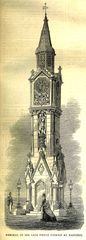 An-artists-drawing-of-the-Albert-Memorial-clock-tower-in-memory-of-Prince-Albert.-1878.